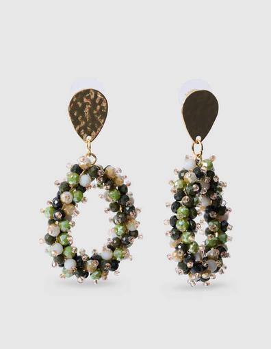 Beaded Druppel Oorbellen Groen