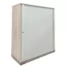 Roldeurkast laag van hout en metaal - refurbished - Sedus