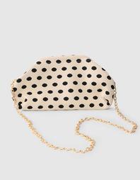 Knitted Dot Clutch Gebroken Wit