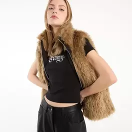 Faux fur waistcoat