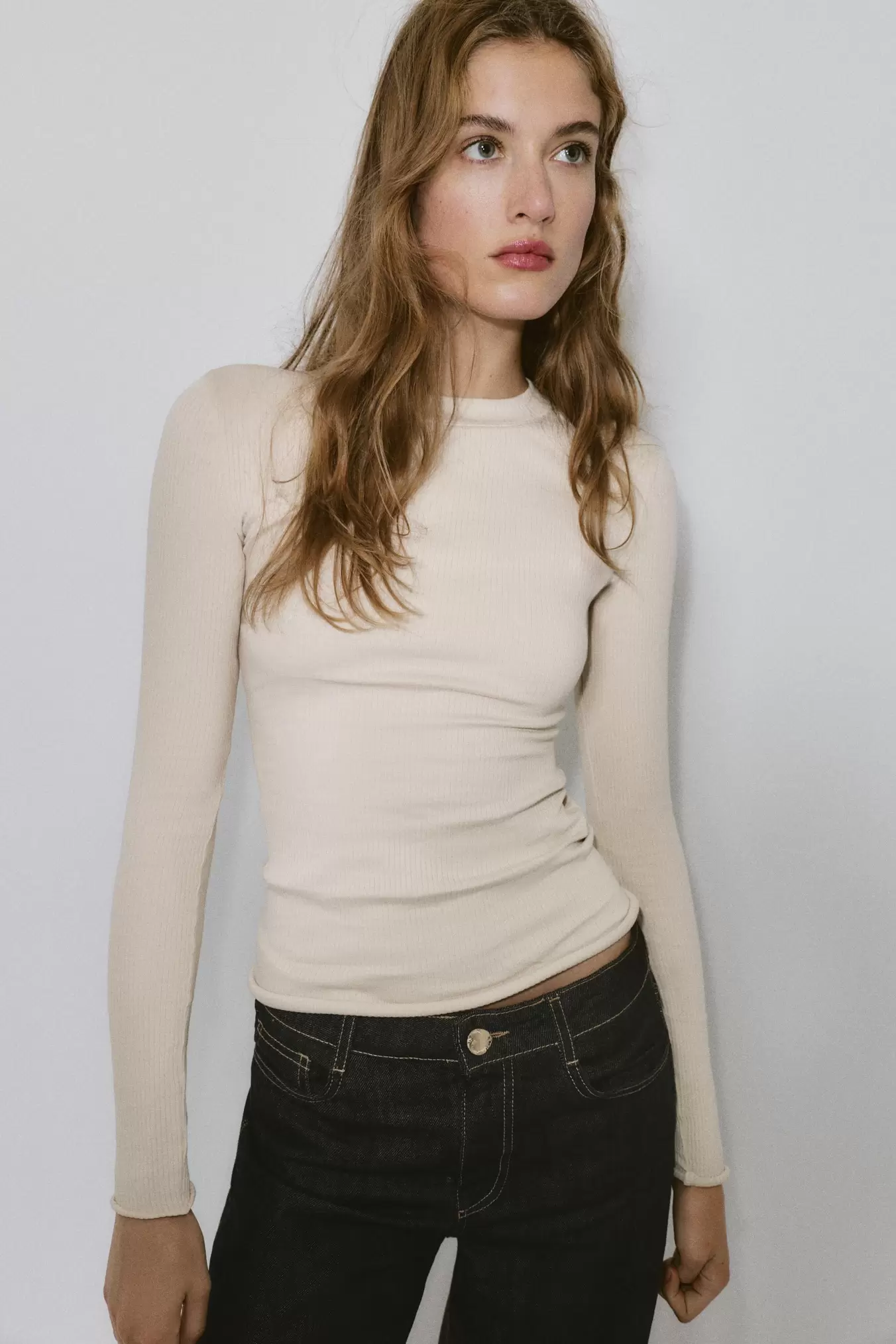 GERIBD T-SHIRT MET LANGE MOUWEN