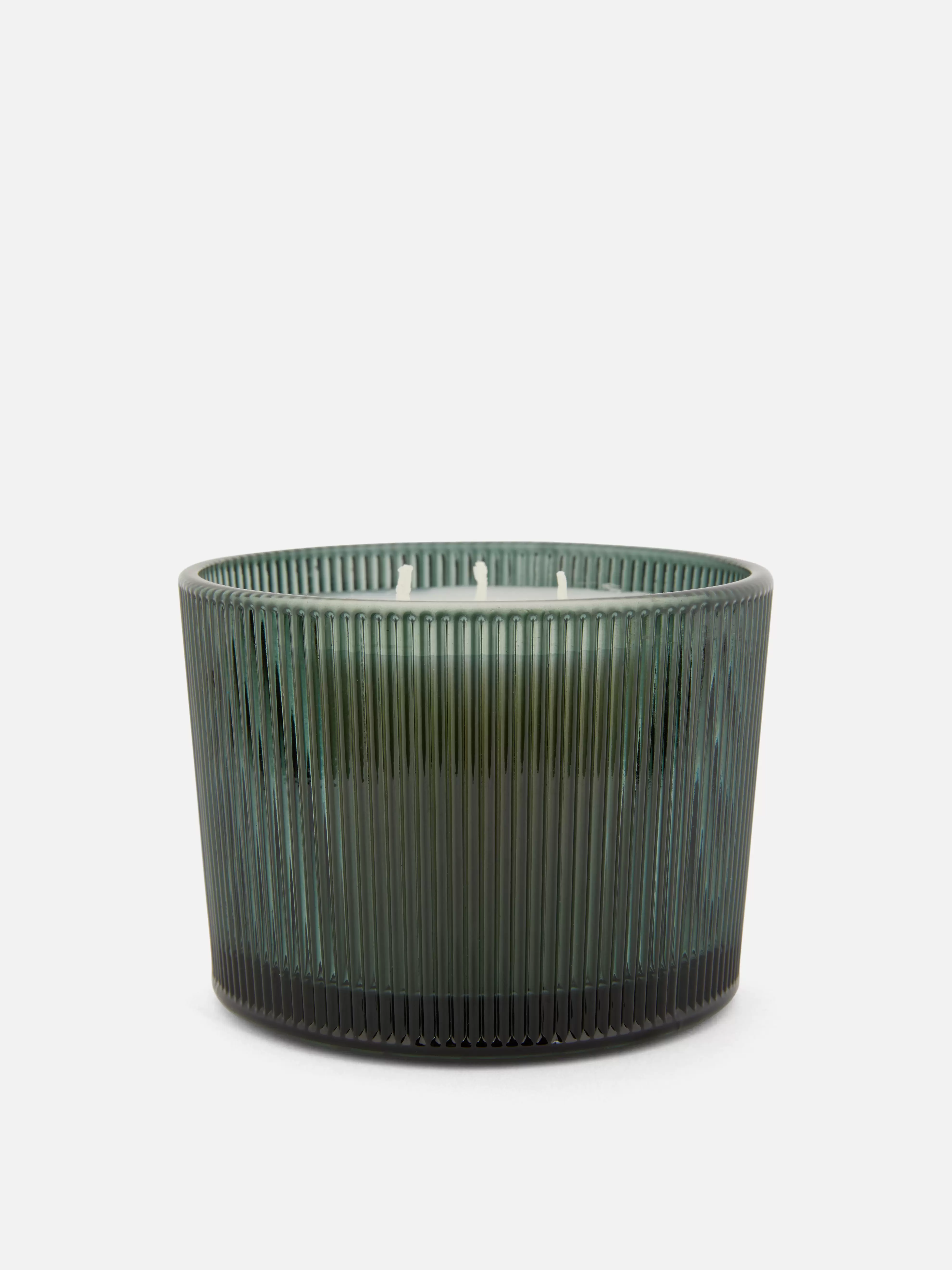 Scented Three Wick Candle In Fluted Jar