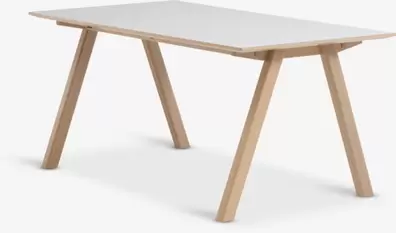Eettafel EGEBJERG 90x160/250 lichtgrijs/eiken