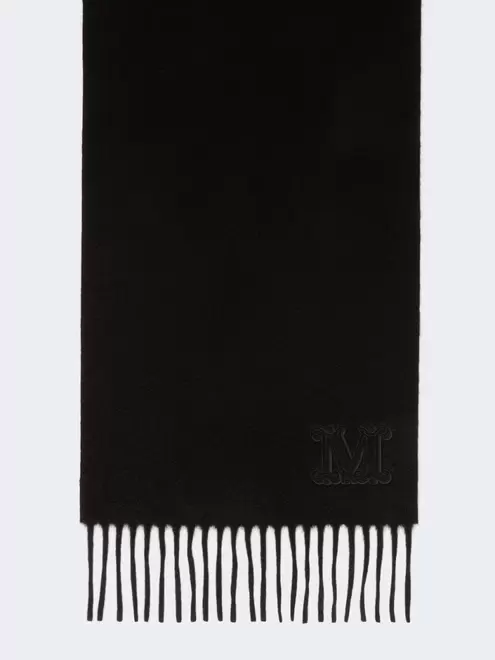 Monogram-embroidered cashmere stole