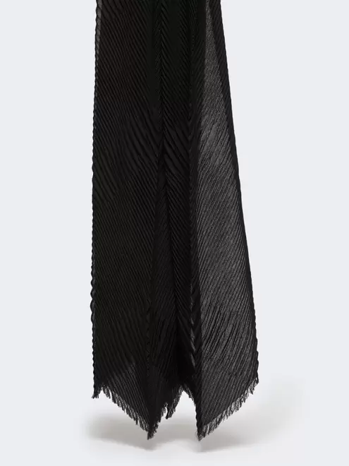 Pleated cashmere stole