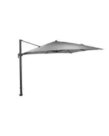 Hawaii Big Pole zweefparasol 350x350 cm - donker grijs frame - licht grijs doek