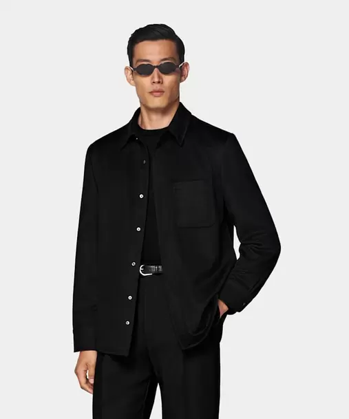 Black Relaxed Fit Overshirt