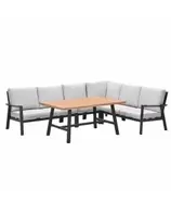 Lissabon lounge dining set 5-delig links of rechts - valley sand