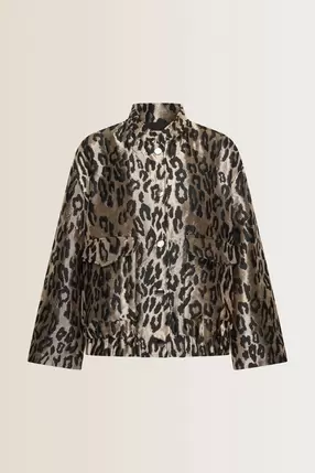 Jaquard jasje met luipaardprint