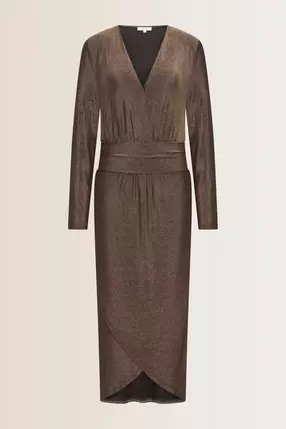 Glitterjurk met V-hals