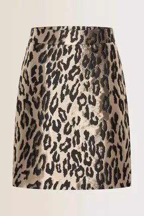 Jacquard rok met luipaardprint