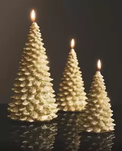 GOUDKLEURIGE KERSTKAARS DENNENBOOM MET GLITTER