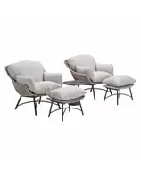 Selene loungestoelen vintage willow - Mati bijzettafel Ø50x48 cm