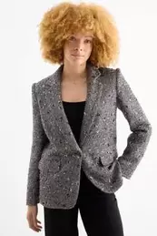 Business-blazer van bouclé - regular fit