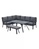 Senja lounge dining set 4-delig links - mystic grijs