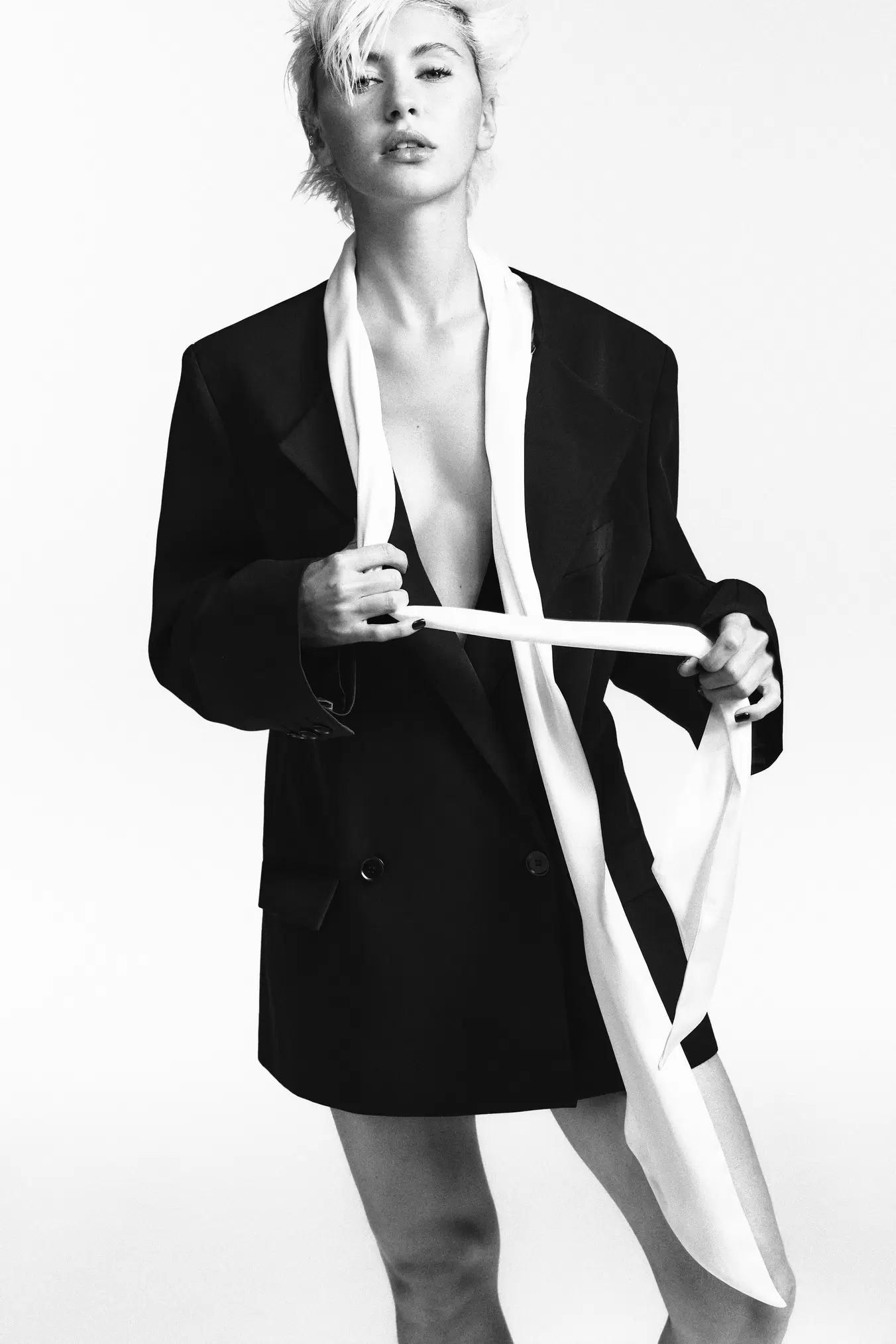 BLAZER MET CONTRASTERENDE ZAKDOEK