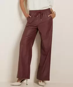 wide fit broek lederlook