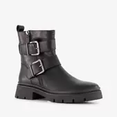 Harper leren dames biker boots zwart