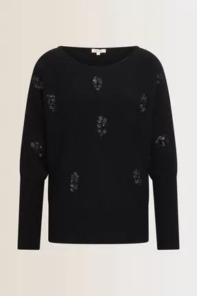 Trui met geborduurde details