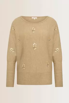 Trui met geborduurde details