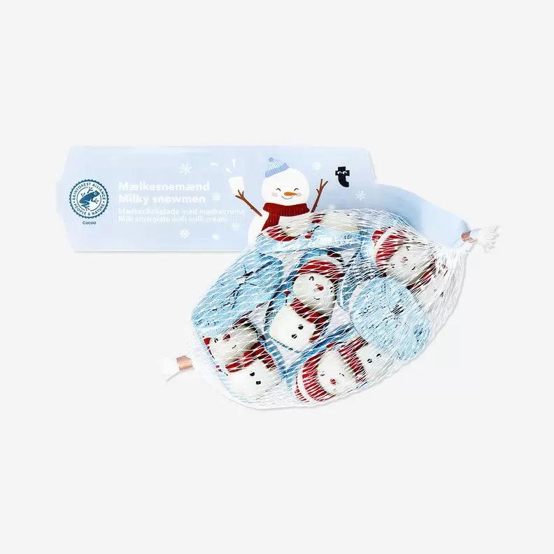 Chocolade sneeuwpoppen met melkvulling