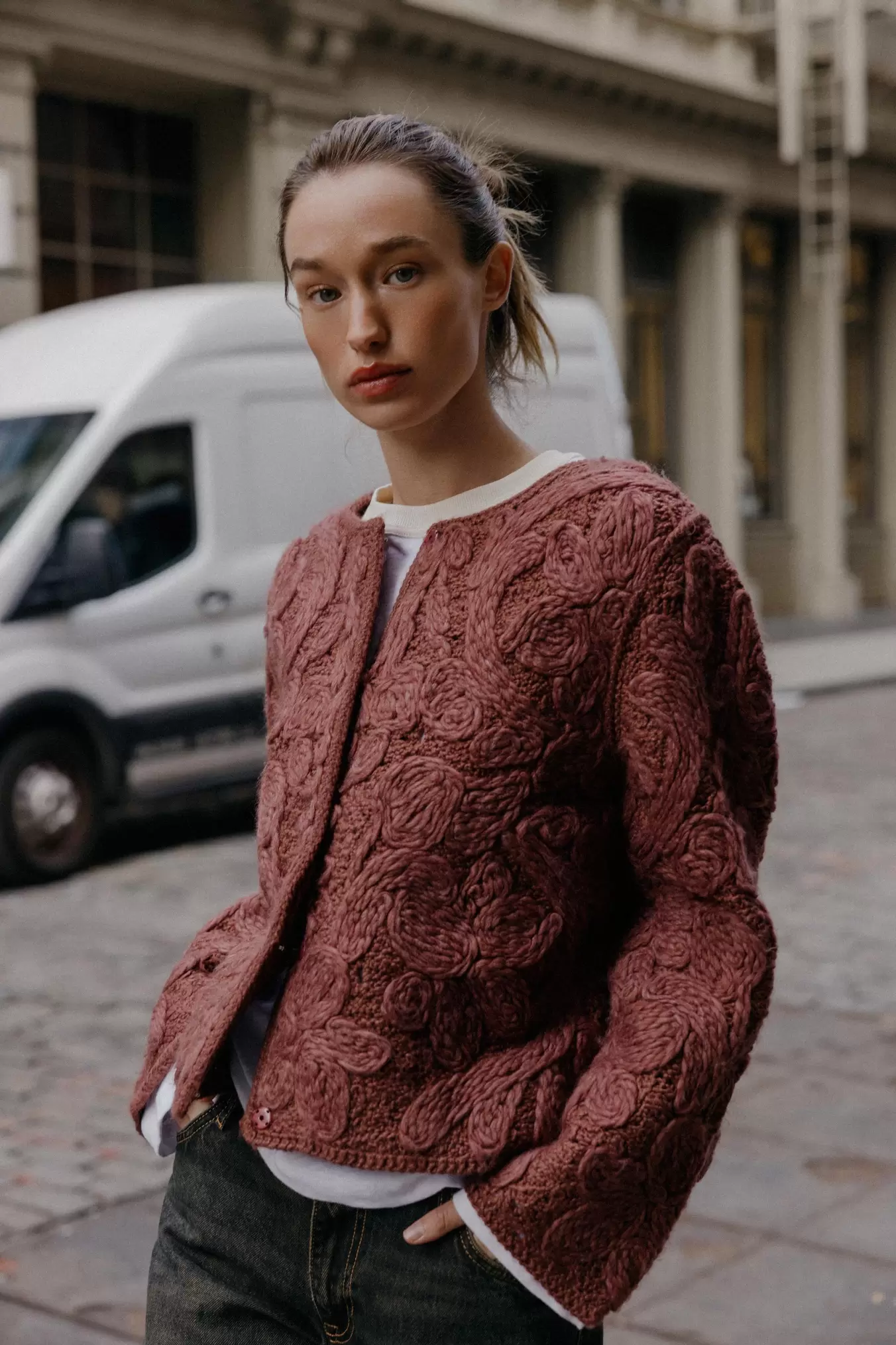 JAS MET MACRAMÉ GEBREIDE WOL