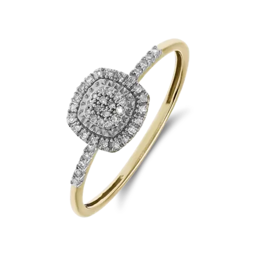 14 Karaat gouden ring diamant 0,10ct