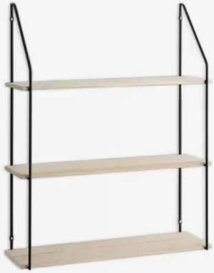 Wandplank HEJLSMINDE 3 schappen zwart/naturel
