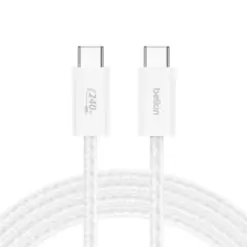 Belkin BoostCharge Pro - Gevlochten USB-C kabel - Wit