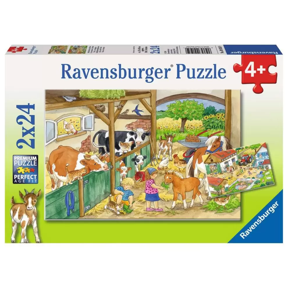 Ravensburger puzzel Vrolijk Boerderijleven2x24 Stukjes