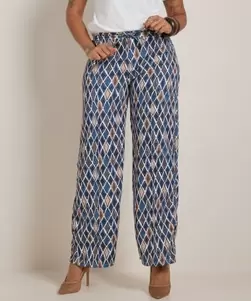 wide fit broek met ruitjesprint