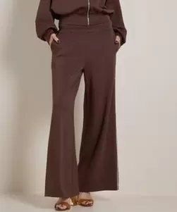 wide fit broek met witte naad