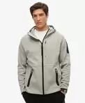 Tech hoodie met logo, rits en losse pasvorm
