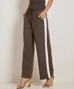 wide fit broek met streep