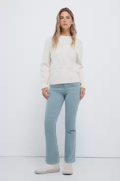 Corduroy kick flare trousers