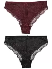 Brazilian slip zwart of paars met kant maat S – XL