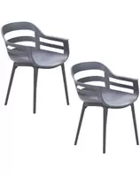 Sunny tuinstoel donker grijs - 2 stuks