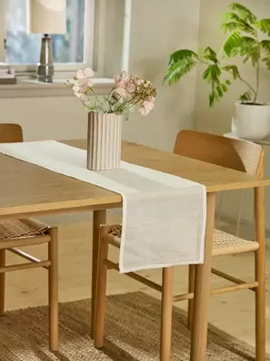 Tafelloper BREI 30x140 wit/naturel