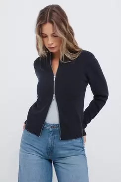 Zip fastening cardigan