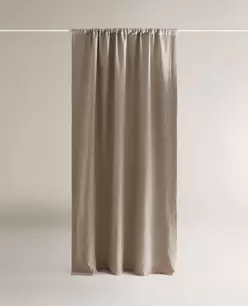 LICHTBEIGE LINNEN BLACKOUT GORDIJN