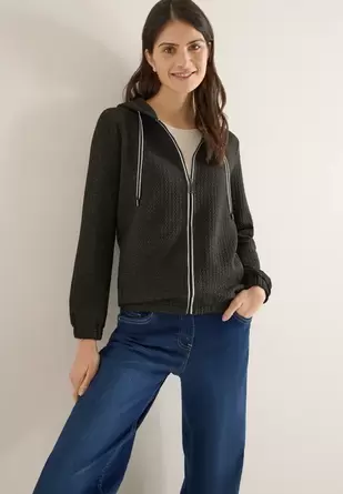 Jas met capuchon en structuur