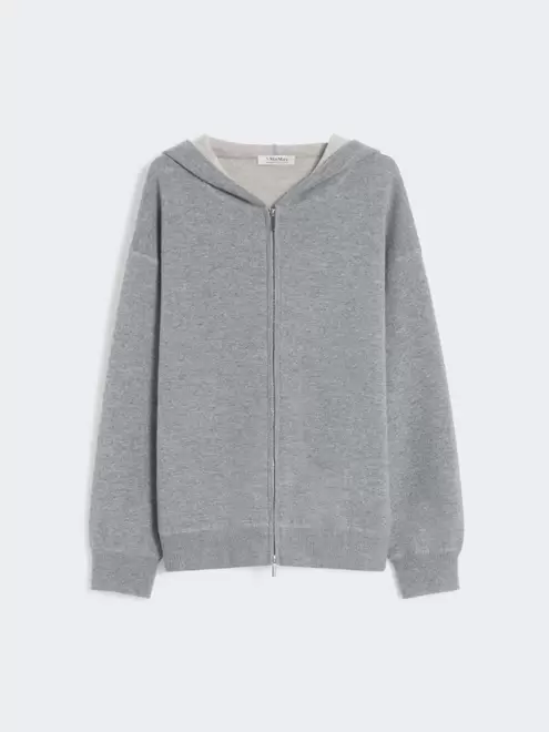 Wool and cashmere hooded cardigan