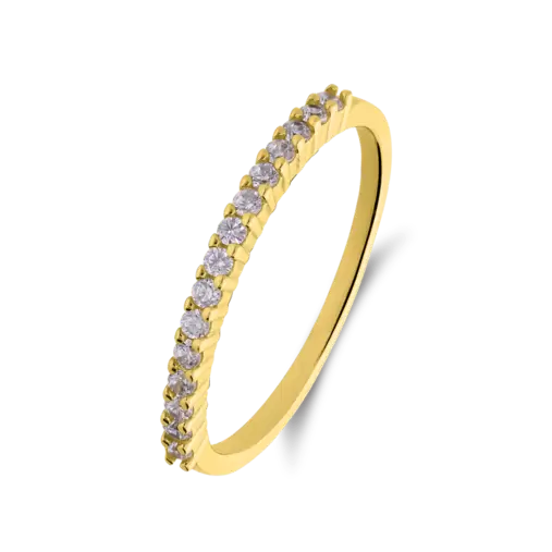Zilveren goldplated ring met zirkonia voor dames