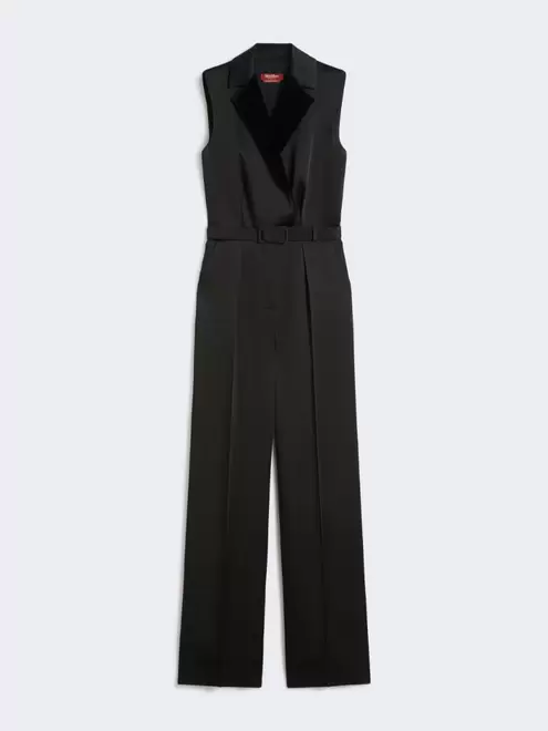 Tuxedo jumpsuit in enver satin