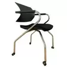 Bureaustoel zwart refurbished - stof en metaal