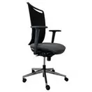 Gereviseerde bureaustoel, grijze zitting en zwarte rugleuning