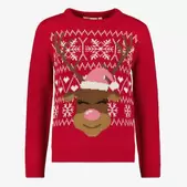 Kinder kersttrui met rendier rood