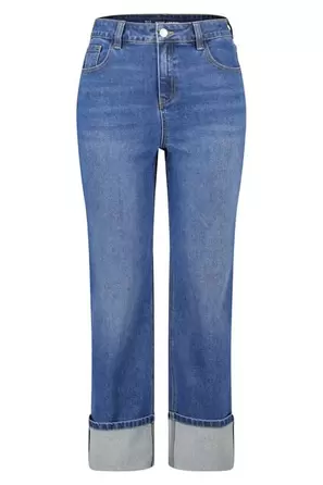 Wide leg jeans met omslag