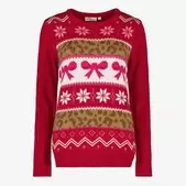 TwoDay foute kersttrui dames met print rood