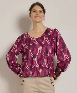 v-hals top met print